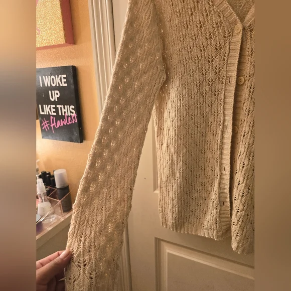 Bobbie Brooks knit cardigan ivory color sz xl - Picture 4 of 6